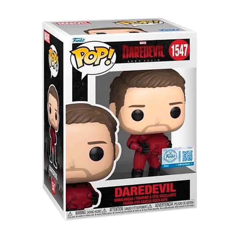 Funko Pop! Vinyl, Daredevil Unmasked Figure, Red and Black, Marvel, Entertainment Earth Exclusive, #1547, 4-inch, Matt Murdock