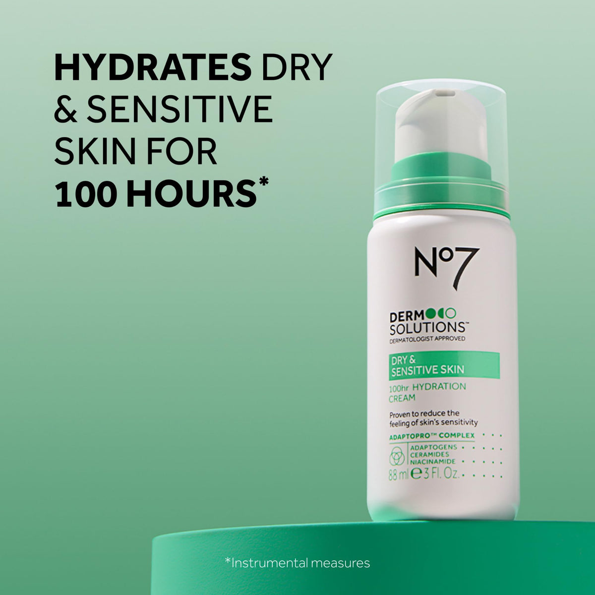 No7 Derm Solutions 100hr Hydrating Face Moisturizer, 3 Fl Oz
