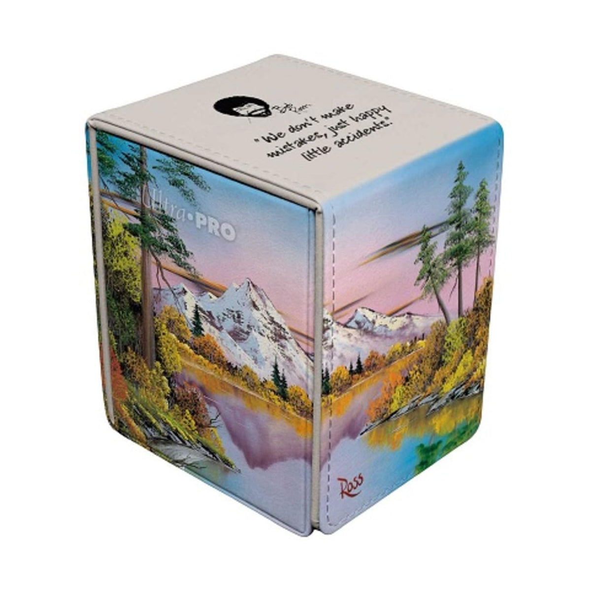 Ultra Pro - Bob Ross Alcove Flip, Trading Card Game Accessories, Premium Deck Storage Solution, Collectible Card Game Organizer, Leatherette Deck Box, Compact Secure TCG Storage