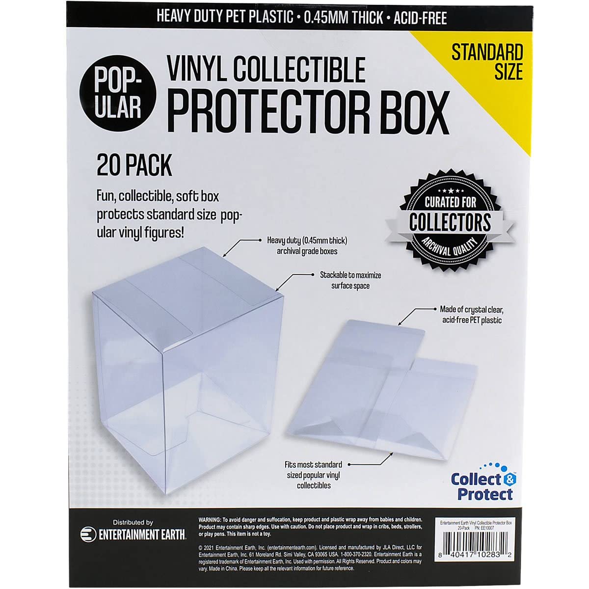 Entertainment Earth 3.75" Vinyl Collectible Collapsible Protector Box, 20-Pack