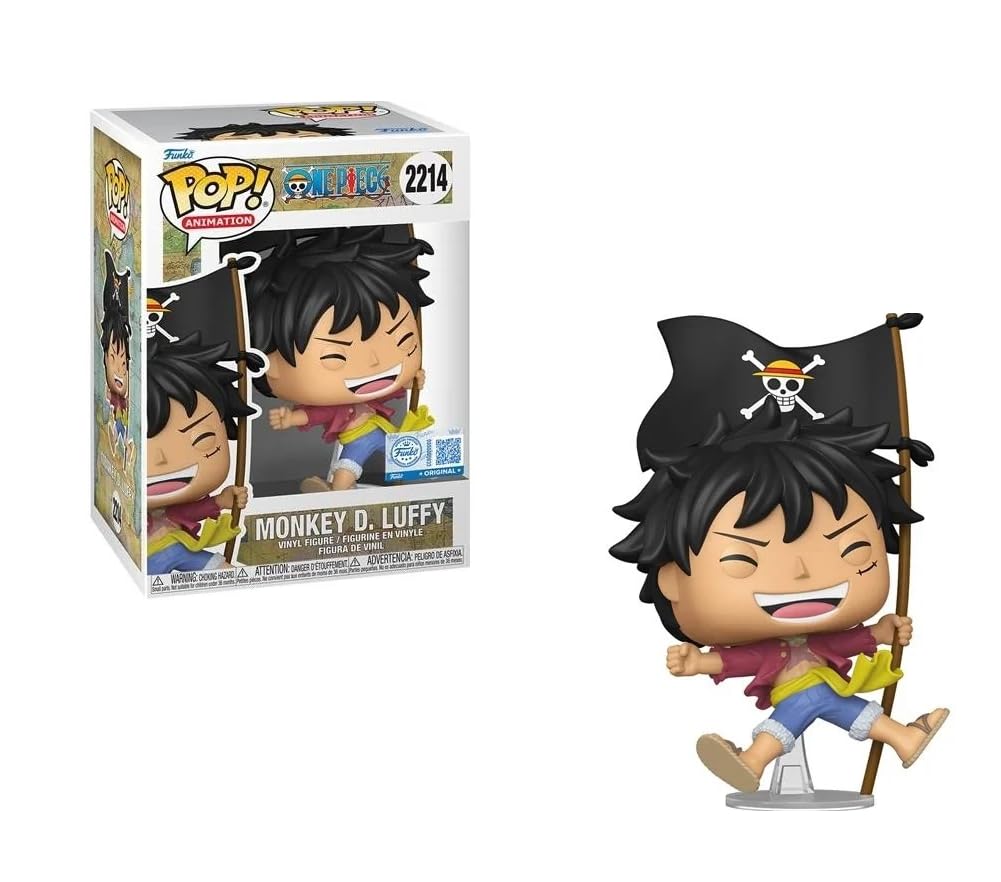 Funko One Piece Metallic Monkey D Luffy with Flag Exclusive Pop Vinyl Figure 2214