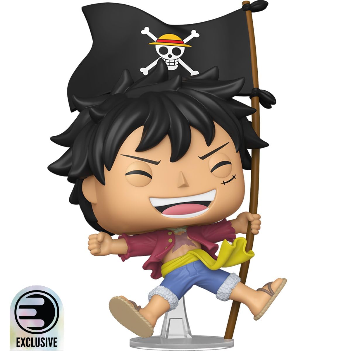 Funko One Piece Metallic Monkey D Luffy with Flag Exclusive Pop Vinyl Figure 2214