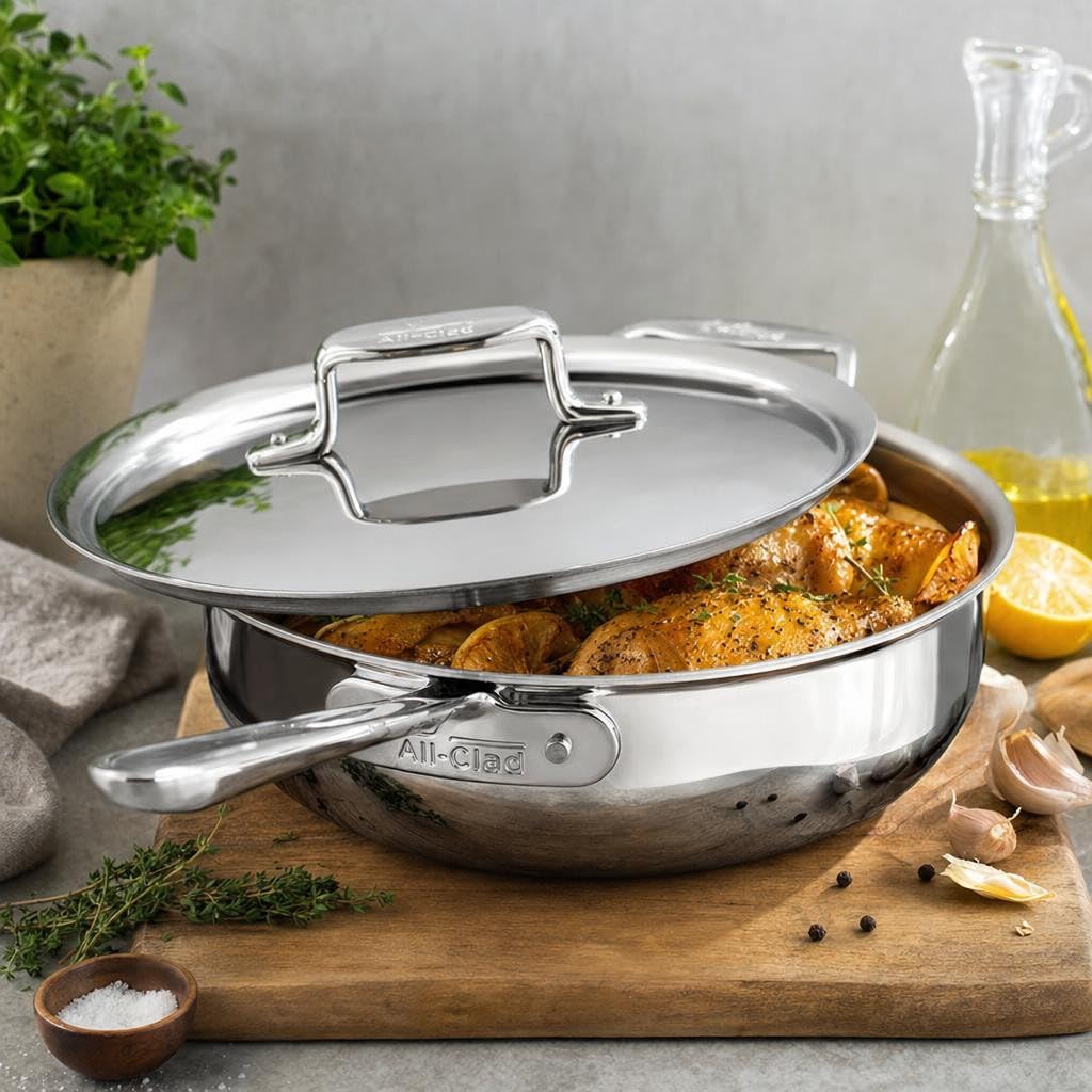 All-Clad d5 Stainless Steel 6 Quart Essential Pan with Lid [Kitchen]