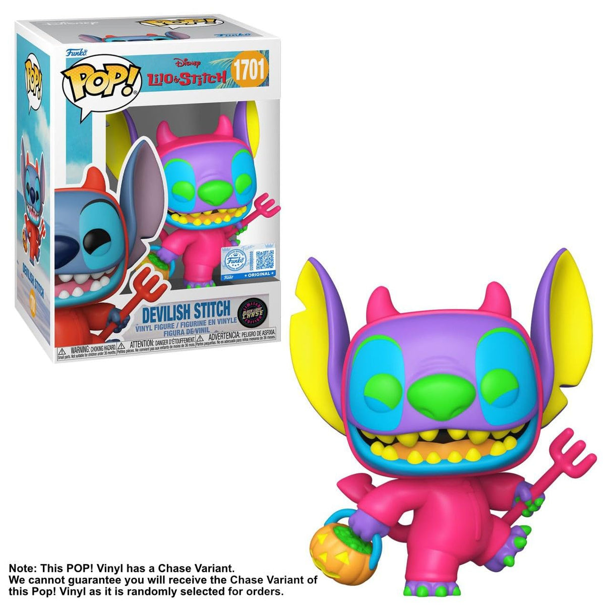 Funko Pop! Vinyl Figure Lilo & Stitch Devil Stitch #1701, Entertainment Earth Exclusive, Multicolor, 3.75 Inches