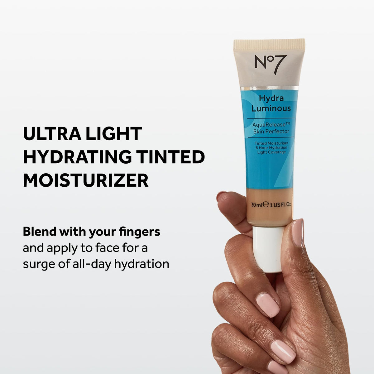No7 HydraLuminous AquaRelease Skin Perfector - Hydrating Tinted Moisturizer & Foundation for Face - Ceramides & Vitamin B5 for Long Lasting Skin Hydration (30 ml)