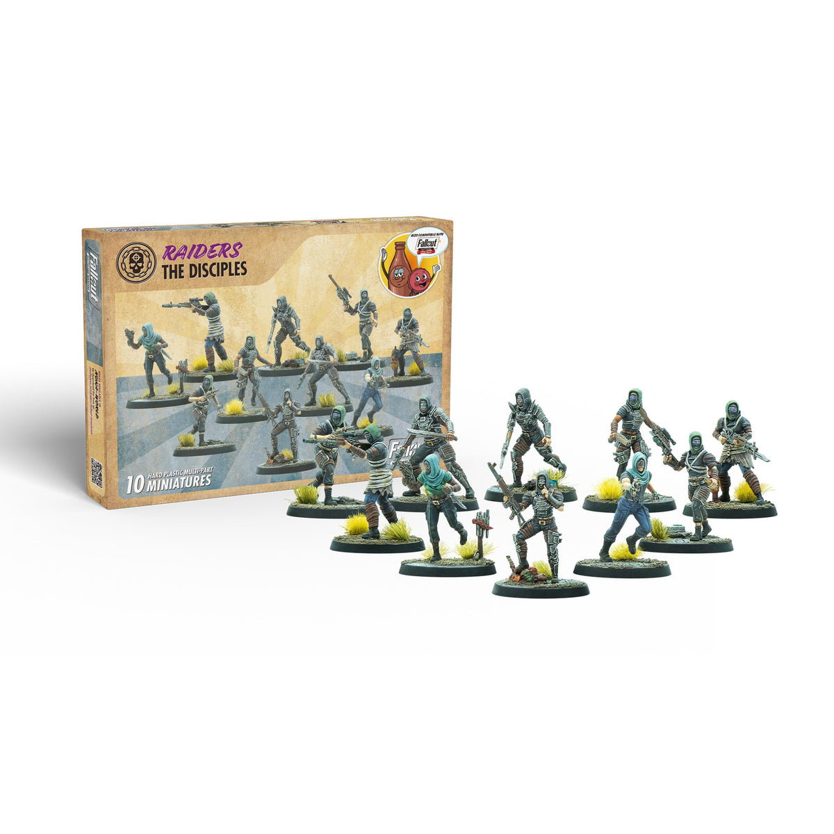 Modiphius Entertainment: Fallout Wasteland Warfare: Raiders - The Pack - 10 Unpainted Figures, Nuka World Wave, Miniatures Also Compatible w/Factions