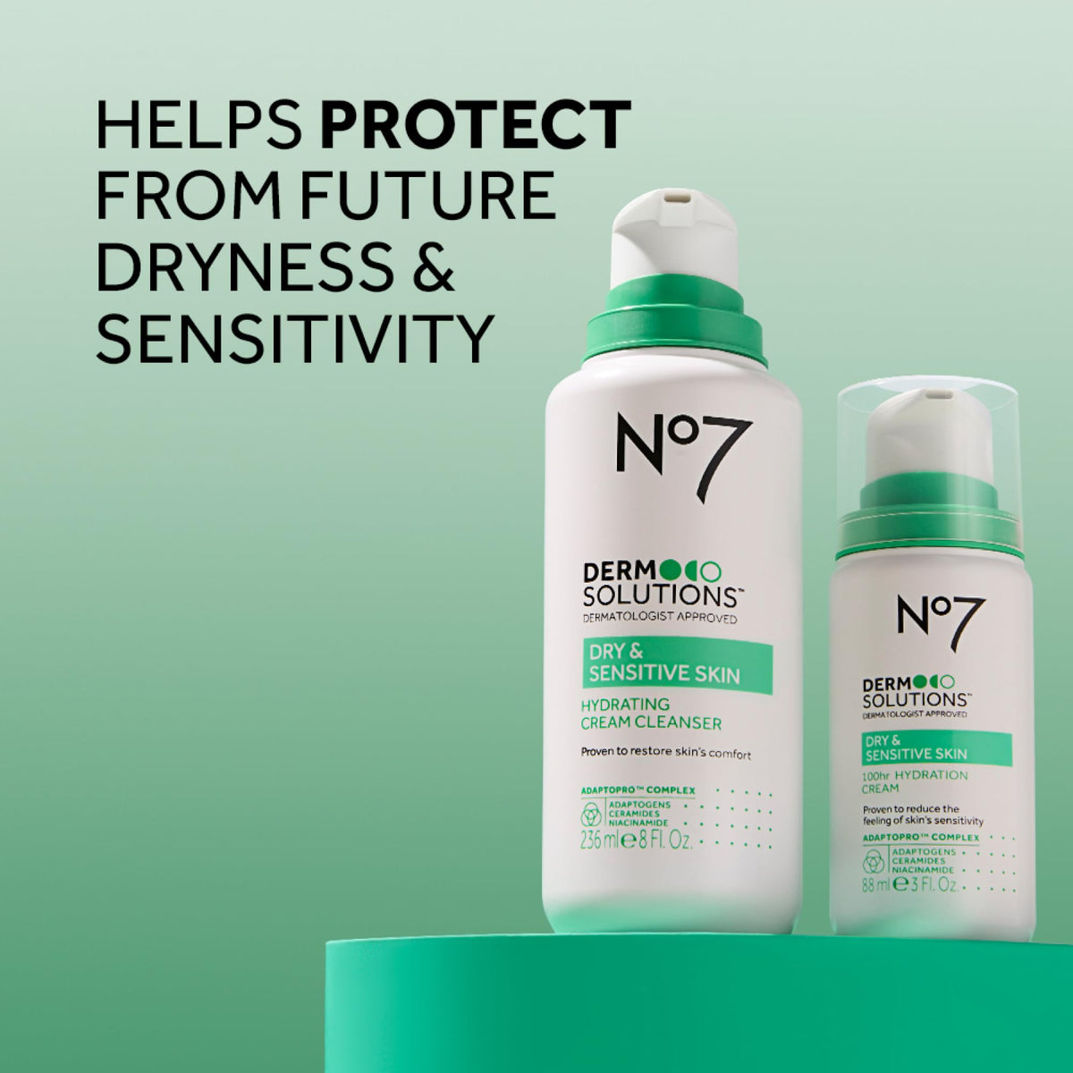 No7 Derm Solutions 100hr Hydrating Face Moisturizer, 3 Fl Oz