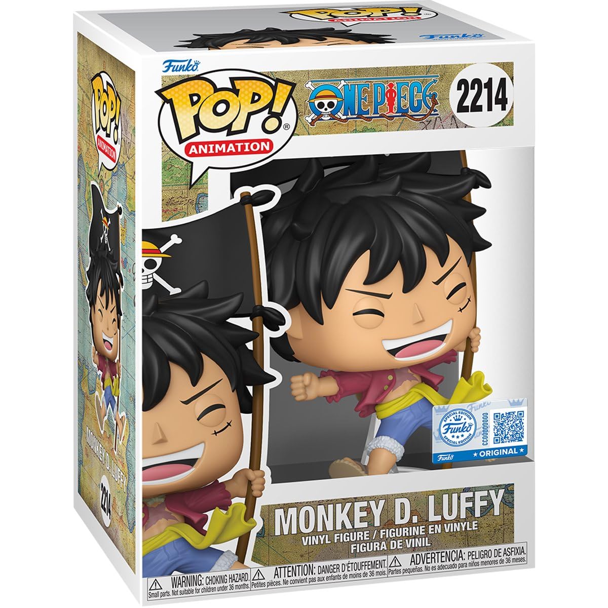 Funko One Piece Metallic Monkey D Luffy with Flag Exclusive Pop Vinyl Figure 2214