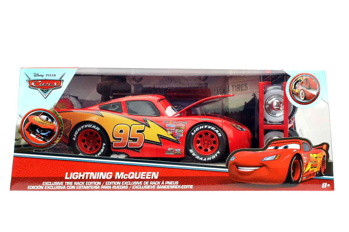 Disney Pixar Cars 3 1:24 Lightning McQueen Die-Cast Car with Tire Rack (99751)
