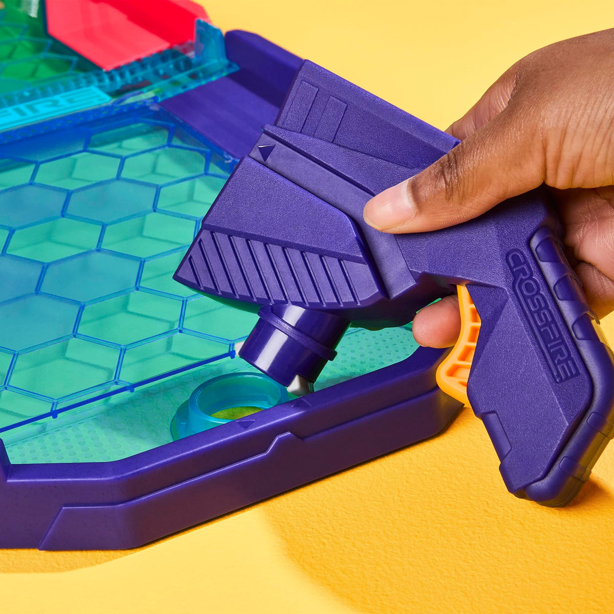 Hasbro Gaming Crossfire Game | Indoor Active Game for Kids and Teens | 2 Blasters, Marbles, Arena | Fun Family Board Games | 2 Players | 10 Mins. | Ages 7+