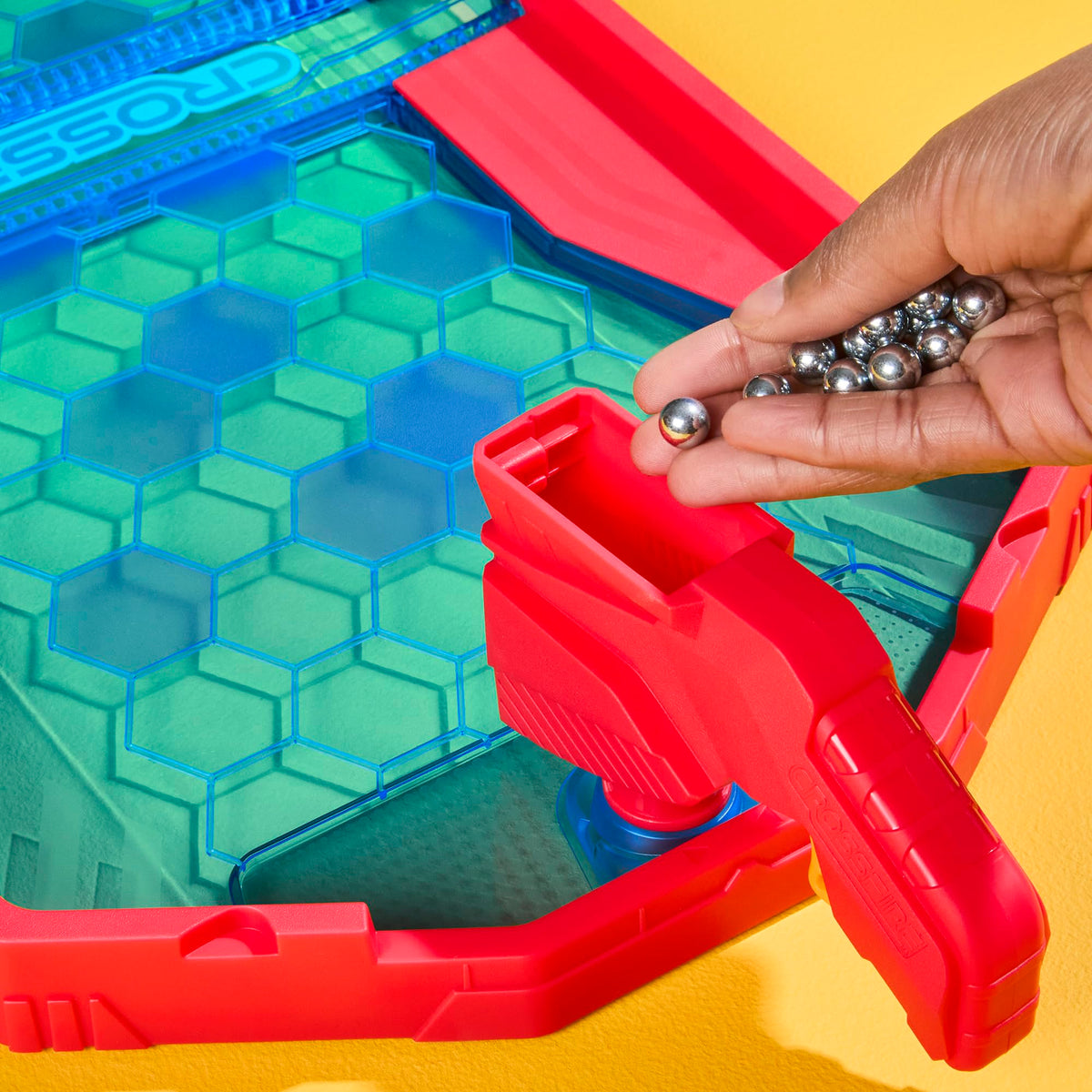 Hasbro Gaming Crossfire Game | Indoor Active Game for Kids and Teens | 2 Blasters, Marbles, Arena | Fun Family Board Games | 2 Players | 10 Mins. | Ages 7+