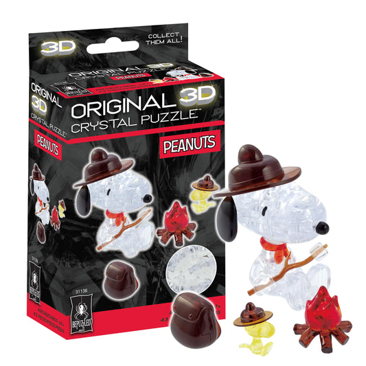BePuzzled Peanuts Snoopy Original 3D Crystal Puzzle Collection - Brain Teaser, Collectible Display Puzzle for Kids & Adults Ages 12+