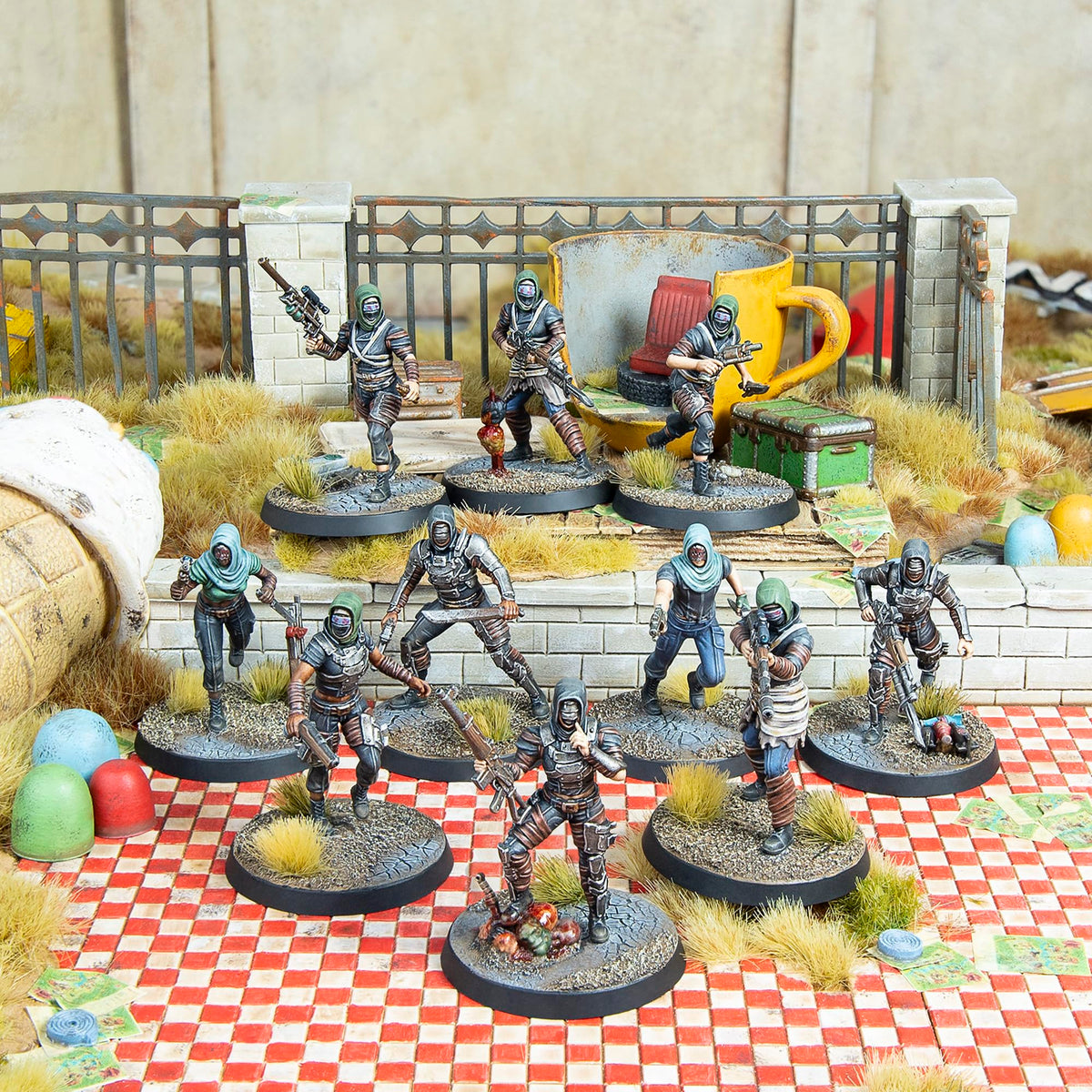 Modiphius Entertainment: Fallout Wasteland Warfare: Raiders - The Pack - 10 Unpainted Figures, Nuka World Wave, Miniatures Also Compatible w/Factions